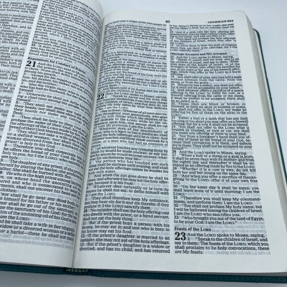 Holy Bible New King James Version 1990 Softcover Fair Condition Teal Green - Picture 9 of 16